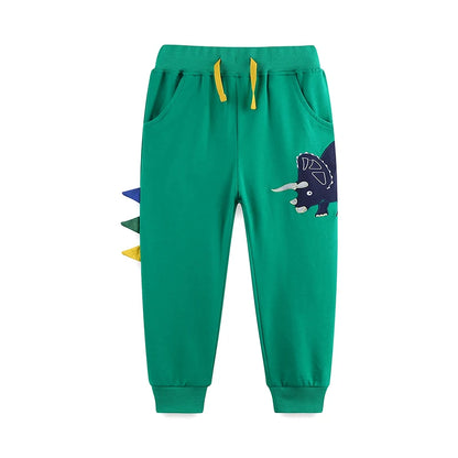 Dinosaurs Cartoon Embroidery Design Cotton Trousers For Boys childrensterritory