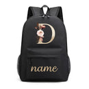 Canvas High School Backpack with Custom Letter Name