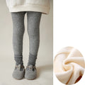 Kids Girls Warm Cotton Ribbed Leggings