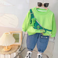 Cartoon Design Baby Boy Color Blocking 2PC Casual Clothes Set