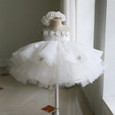Kids Girls White Tulle Birthday/Wedding Princess Dresses