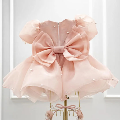 Pearls Design Tutu Flower Girl Dress for Special Occasions