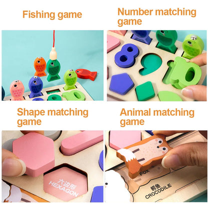 Kids Wooden Busy Board Digital Shapes Matching Toy childrensterritory