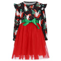 Girls' Long-Sleeved Bow Lace Design Party Dresses