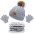 Toddler 3Pcs Cute Pompom Knitted Hats Scarf Gloves Set childrensterritory