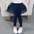 Kids Girls Lace Design Slim Skirt Trousers childrensterritory