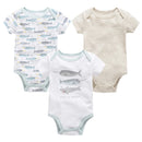 3PCS/Lot Newborn Baby Cartoon Printed Summer Romper