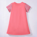 Cartoon Mouse and Floral Embroidered Summer Dress for Girls childrensterritory