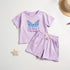Causal Outfit Set for Girls with Butterfly Pattern for Summer. childrensterritory