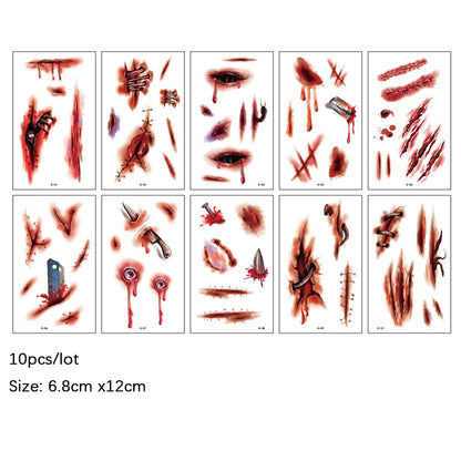 Cute Funny 10Pcs Luminous Halloween Tattoo Stickers childrensterritory