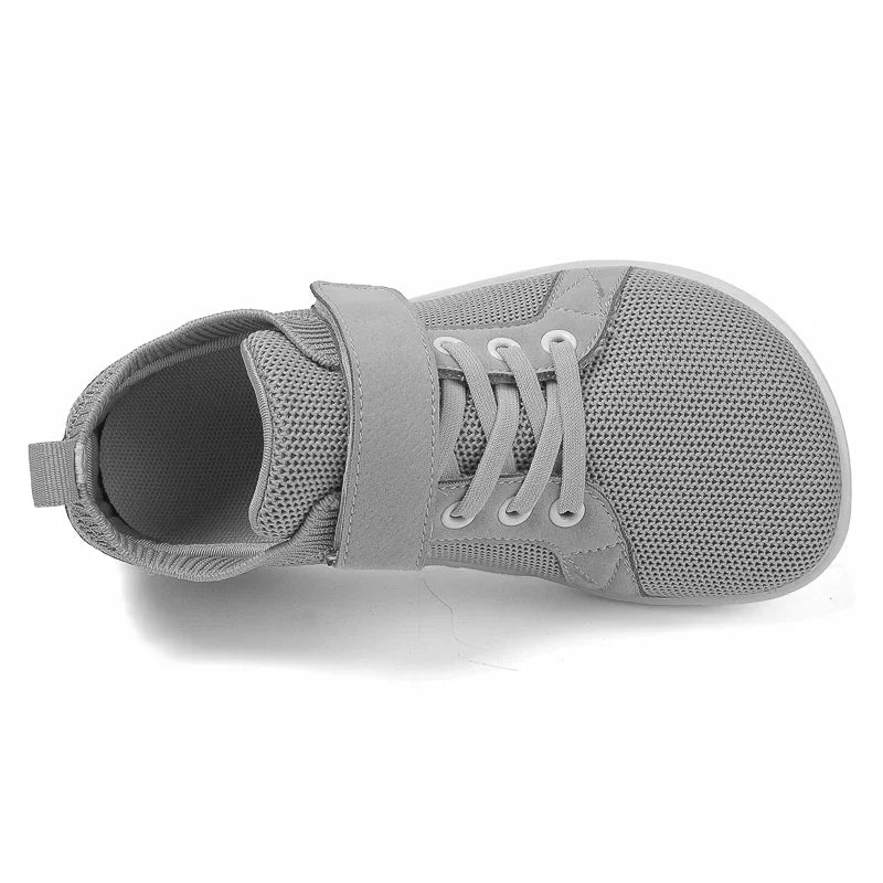 Grey Striped Soft Barefoot Shoes For Boys And Girls