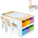 2-in-1 Kids Art Easel Table and Chair Set with Storage Bins childrensterritory