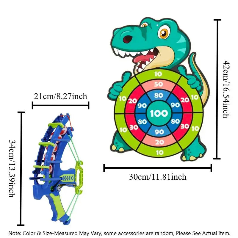 Kids Animal Design Sticky Ball Bow Target Dartboard Toy Set