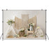 White Tent Tassels Flowers Backdrop Prop for Baby Birthday childrensterritory