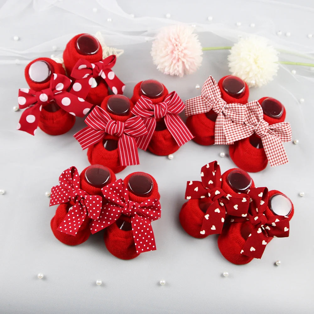 Bow Design Newborn Baby Girl Cotton Socks childrensterritory
