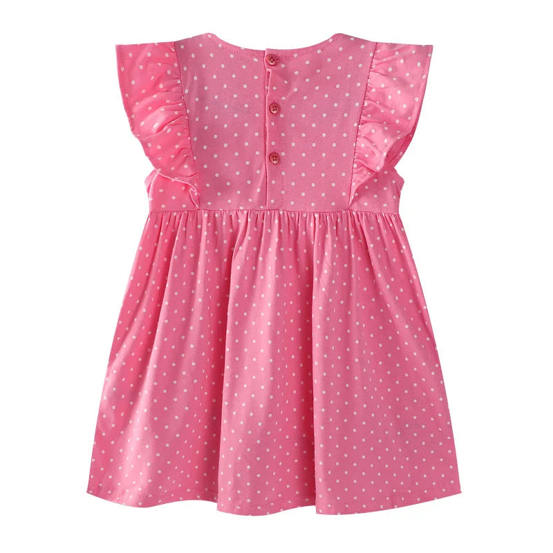 Cartoon Embroidery Design Kids Girls Summer Dresses childrensterritory