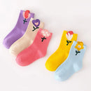 Cute Flower Cartoon Pattern 5 Pairs of Socks For Girls childrensterritory