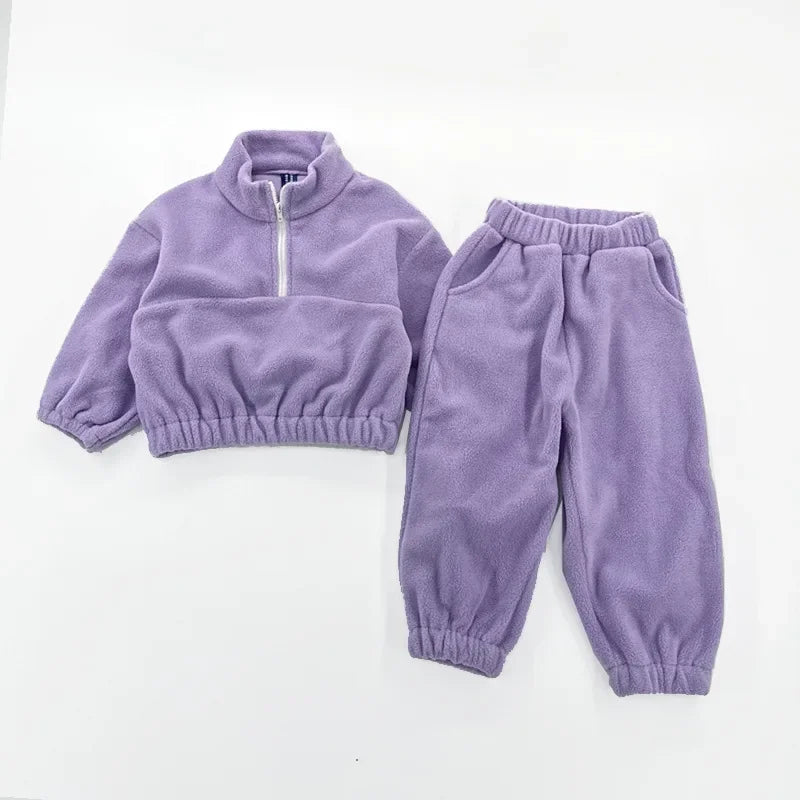 Kids' Long-Sleeved Winter Hooded  Clothing Set