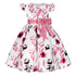 Little Girls Flying Sleeve Floral Birthday Party Dresses childrensterritory