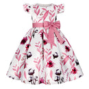 Little Girls Flying Sleeve Floral Birthday Party Dresses childrensterritory