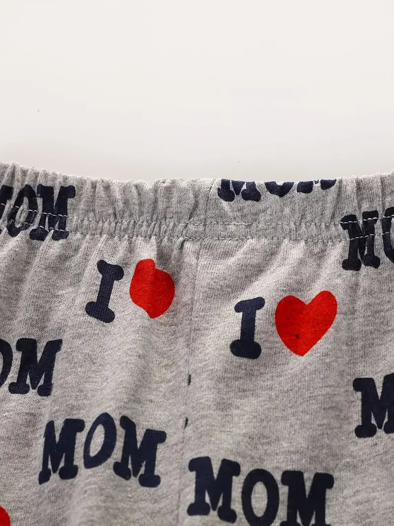 Cartoon and Letter Print Toddler Boys Girls Pajamas Sets childrensterritory