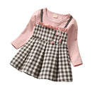 Toddler Girls: Plaid Long-sleeved Princess Dresses childrensterritory
