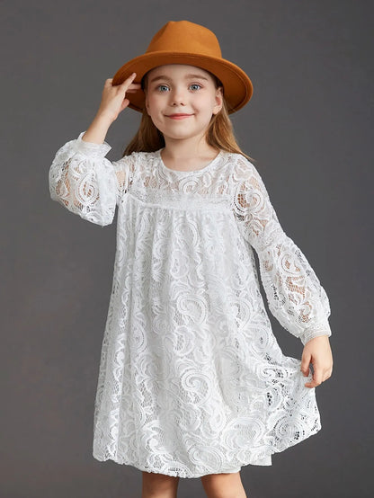 Kids Girls Bohemia Style Lace Design Summer Party Dresses