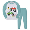 Kids Boys Cartoon Print Long Sleeves Pajamas Sets childrensterritory