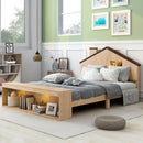 Platform Bed in Full Size with Multiple Storage and LED Lighting childrensterritory
