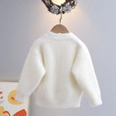 Kids Girls Cartoon Rabbit Design Fall Winter Pullover childrensterritory