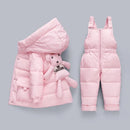 Little Boys Girls Thick Warm Down Jacket Jumpsuit Clothing Set childrensterritory
