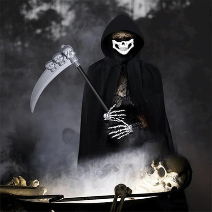 Halloween Death Black Cloak and Skeleton Costume Prop Set
