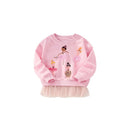 Kids Girls Cartoon Embroidery Applique Design Sweatshirts childrensterritory