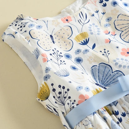 Kid Girls Floral and Butterfly Print Summer Dresses childrensterritory