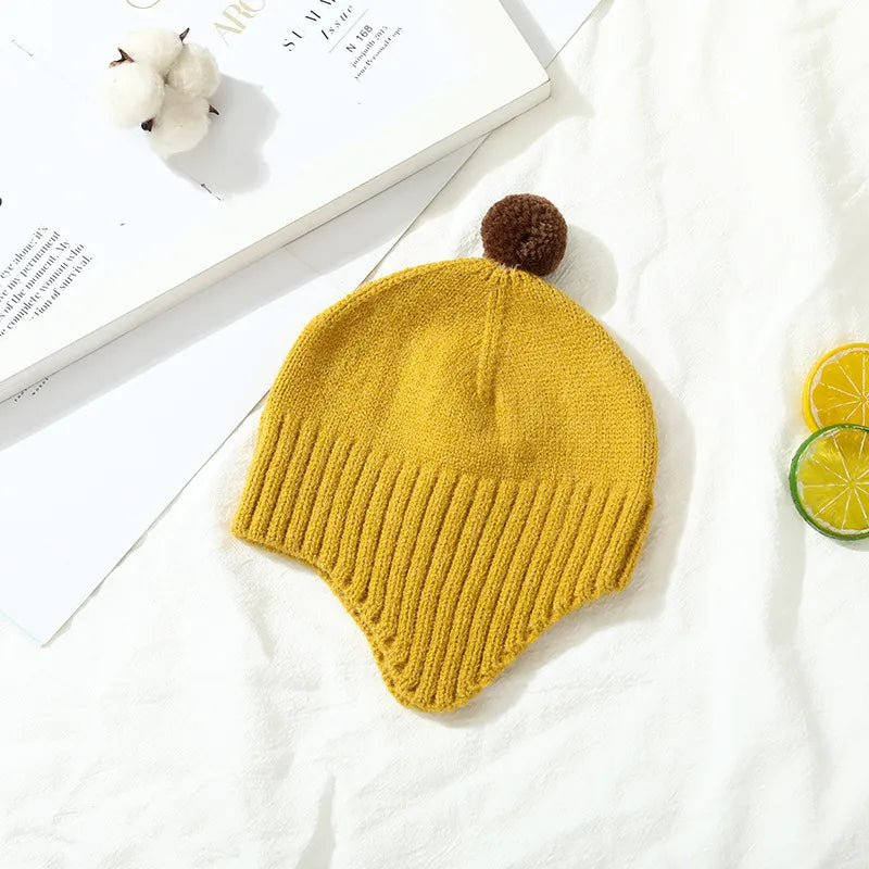 Cartoon Bear Ear Protection Knitted Hat for Toddler Boys Girls childrensterritory