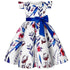 Flower Print Kids Girls Elegant Birthday Party Dresses childrensterritory