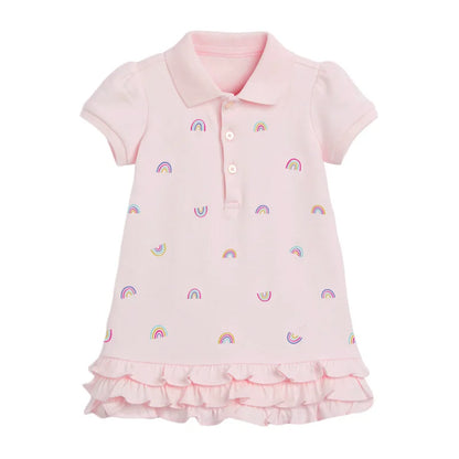 Kids Girls Cute Print Summer Casual Cotton Dresses childrensterritory