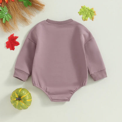 Baby Girl Letters Pumpkin Print Halloween Bodysuit