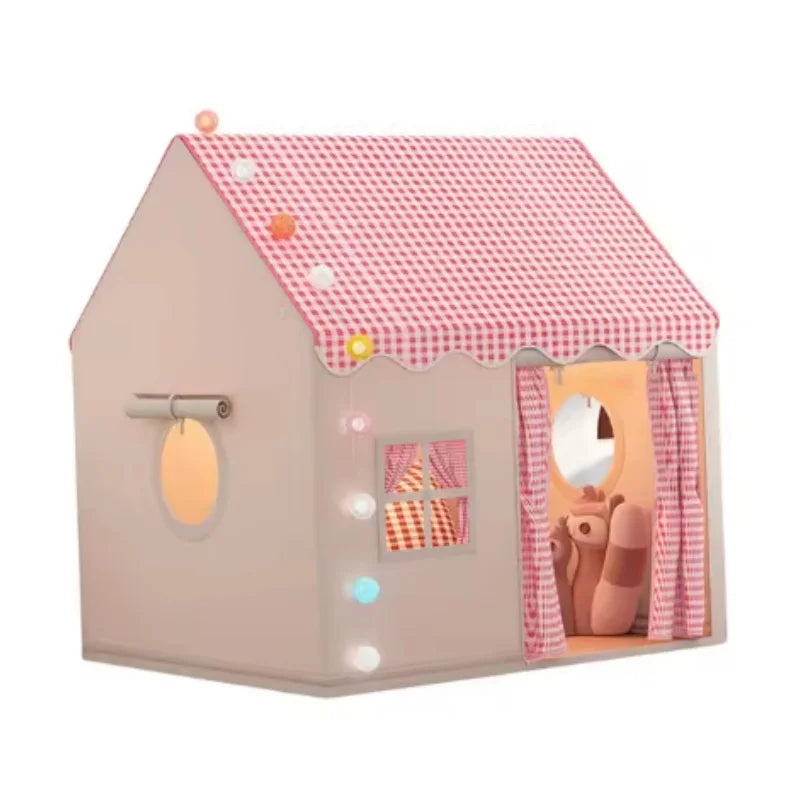 Kids Playhouse Large Indoor Play Tent With Longer Curtain