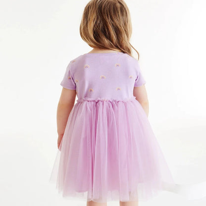 Little Girls Rainbow Print Tutu Princess Dress for Party childrensterritory