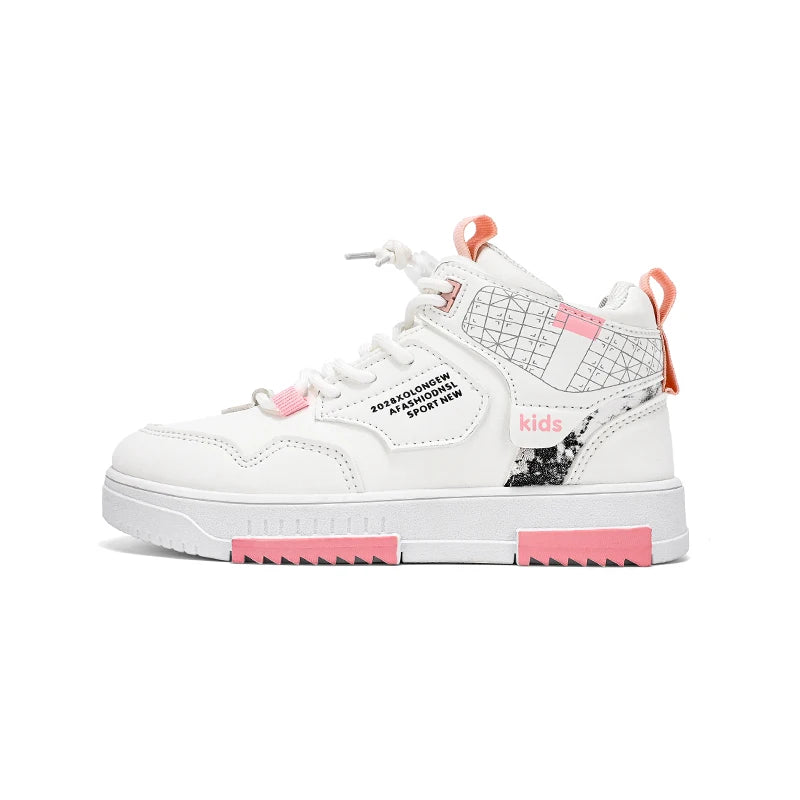 Kids White Casual School Tennis Sports Sneakers