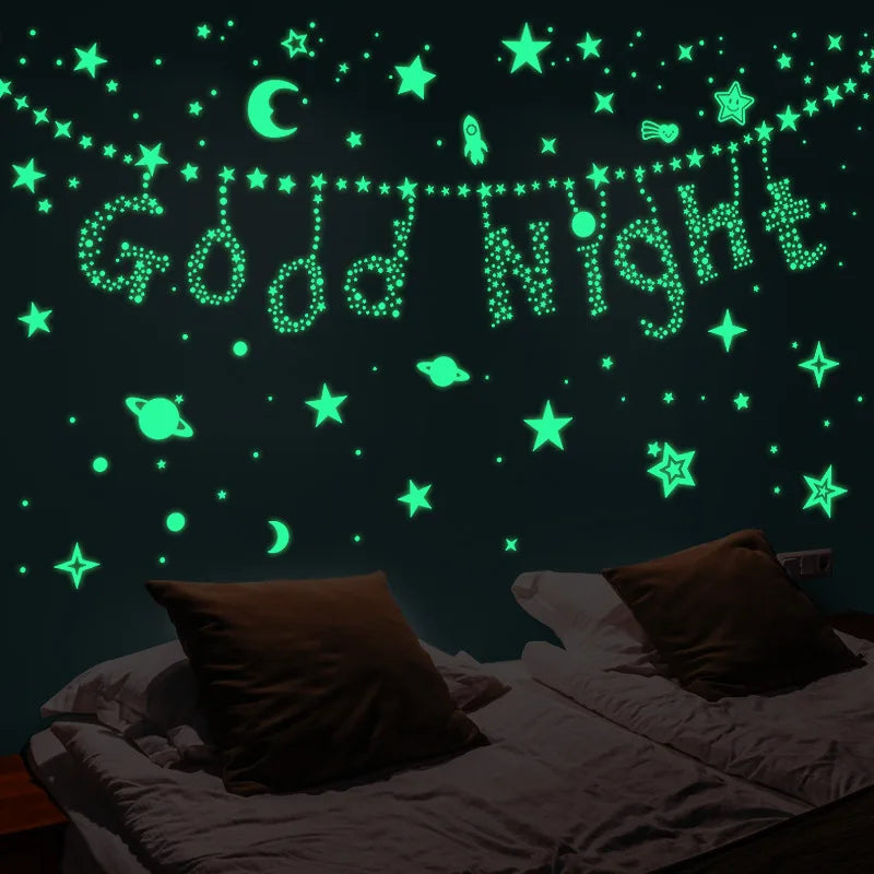 3D Fluorescent Glow in the Dark Wall Decal For Kids Room childrensterritory
