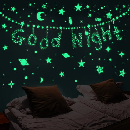 3D Fluorescent Glow in the Dark Wall Decal For Kids Room childrensterritory