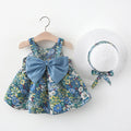 Baby Girls Cute Sleeveless 2 Pieces Stripe Pattren Dress Set childrensterritory