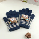 Kids Cartoon Design Furry Coral Fleece Short Gloves Mittens childrensterritory