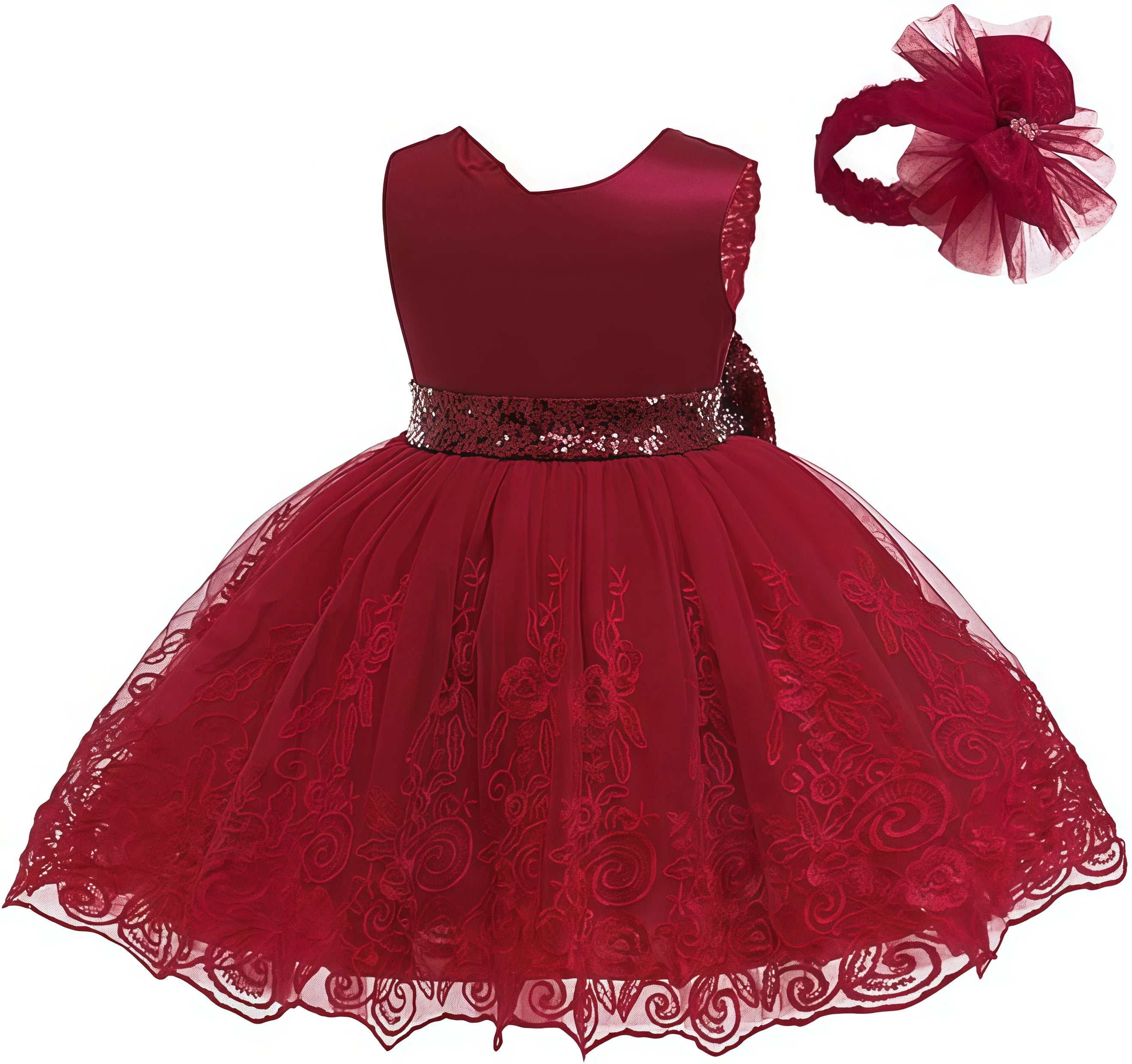 Baby Girls' Sleeveless Bow Design Elegant Party Dresses