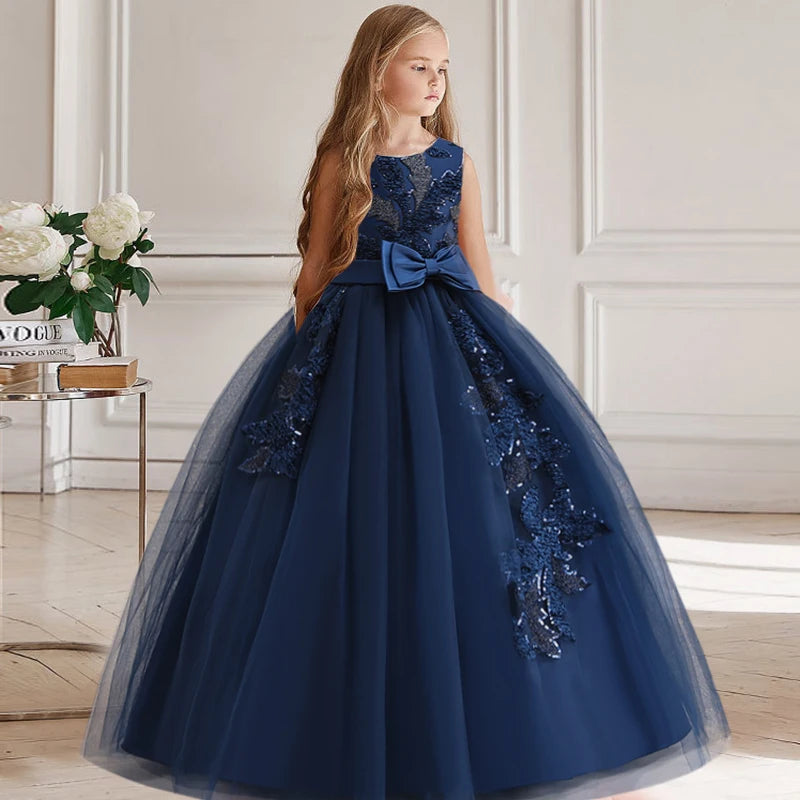Elegant Bridesmaid Long Princess Gown For Kids Girls childrensterritory
