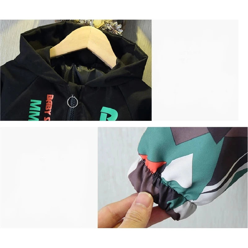 Kids Camouflage Printed Zipper Hooded Thin Jackets childrensterritory