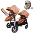 2 in-1 PU Leather Waterproof Twins Baby Stroller childrensterritory