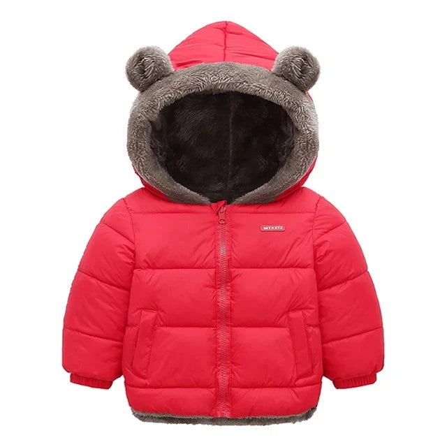Kids' Solid-Colour Long-Sleeved Winter Jackets